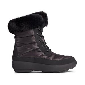 Sperry Womens 11 M Black Bearing Lace Up Faux Fur Lined Snow Boots NIB KD5